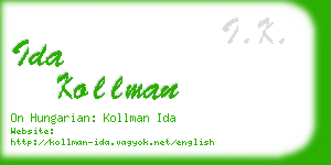 ida kollman business card